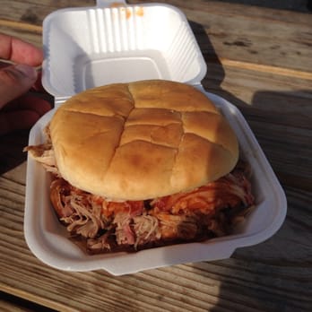 Ronnie's Q BBQ - a pulled pork sandwich in a styrofoam container - Barbeque Near Me - Dickson, Tennessee Ronnie's Q BBQ - a pulled pork sandwich in a styrofoam container - Barbeque Near Me - Dickson, Tennessee