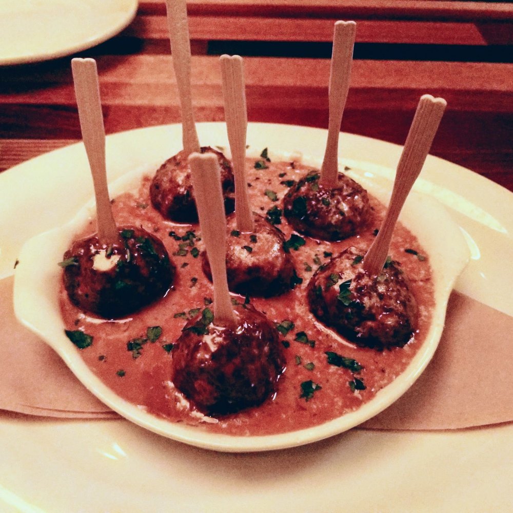 Neighborhood Services - Butcher's Prime Meatballs - PtR bleu, original voodoo sauce - New American Near Me - Dallas, Texas