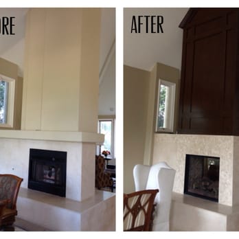 7 Point Construction - This fireplace made a beautiful statement piece in this home. We added dark woodwork at upper and herringbone tile at fireplace. - General Contractors Near Me - Long Beach, California
