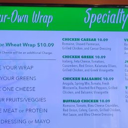Specialty wraps & create-your-own Specialty wraps & create-your-own
