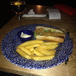 Chicken baguette and chips