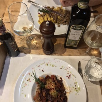 La Piazzetta - Pasta with duck sauce and wheat noodles with tomato/radicchio/cauliflower - Venues & Event Spaces Near Me - Verona, VR La Piazzetta - Pasta with duck sauce and wheat noodles with tomato/radicchio/cauliflower - Venues & Event Spaces Near Me - Verona, VR