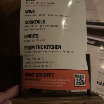 Eureka! - The "Happy Hour" menu - American Near Me - Carlsbad, California