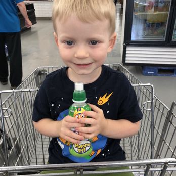 Soga Mochi Donut - Our grandson waiting to try his donut and apple juice - Donuts Near Me - Saint Paul, Minnesota