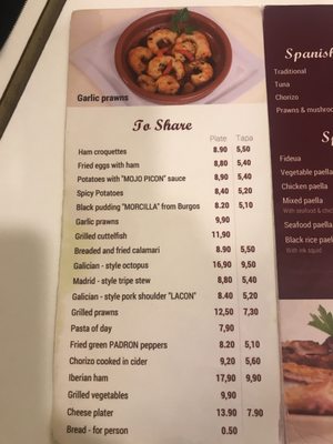 Menu photo 3 El arco pinoy tapas Madrid, M
