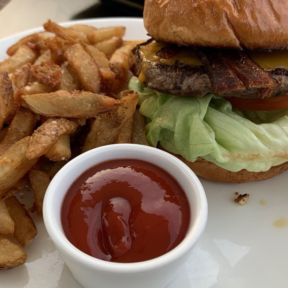 The Lakefront Restaurant - Bacon Cheeseburger with fries and toasted bun - Breakfast & Brunch Near Me - Chicago, Illinois The Lakefront Restaurant - Bacon Cheeseburger with fries and toasted bun - Breakfast & Brunch Near Me - Chicago, Illinois