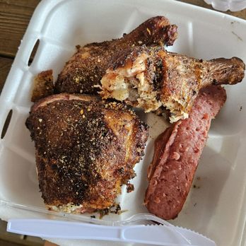 Georgeos BBQ and Catering - YUMMY SMOKED CHICKEN AND SAUSAGE - Barbeque Near Me - Valdosta, Georgia