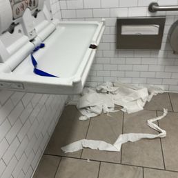 Reporting the unsanitary conditions of the public restroom at this location. These pictures are from 10/17/2025.