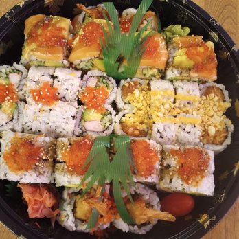 Gourmet Sushi - Maki Platter A. 36 pieces. (8 California, 8 Spicy Salmon, 10 Dynamite, 10 Orange Dragon) $47.95. Requested no sesame seeds. - Sushi Bars Near Me - Ottawa, Ontario Gourmet Sushi - Maki Platter A. 36 pieces. (8 California, 8 Spicy Salmon, 10 Dynamite, 10 Orange Dragon) $47.95. Requested no sesame seeds. - Sushi Bars Near Me - Ottawa, Ontario