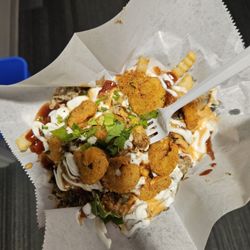 The Crooked Boot - Jerk fries.