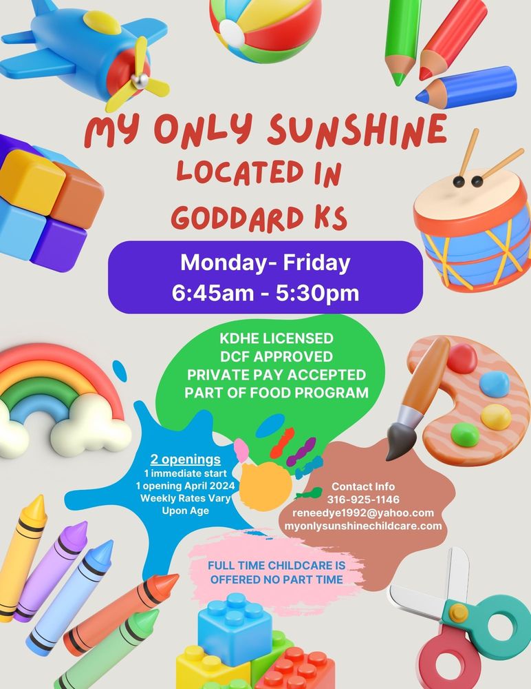 My Only Sunshine - childcare center in Goddard, KS