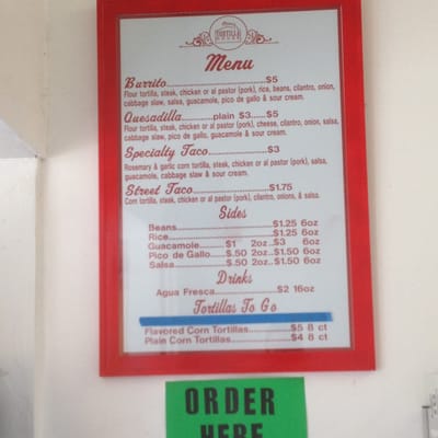 Menu photo 8 Ojai Tortilla House Ojai, CA