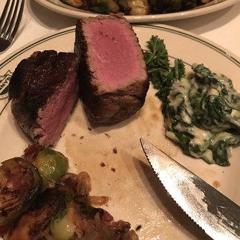 Manny's Steakhouse - Perfectly done 12 oz. filet with delicious sides; Brussels sprouts and spinach. - Steakhouses Near Me - Minneapolis, Minnesota Manny's Steakhouse - Perfectly done 12 oz. filet with delicious sides; Brussels sprouts and spinach. - Steakhouses Near Me - Minneapolis, Minnesota