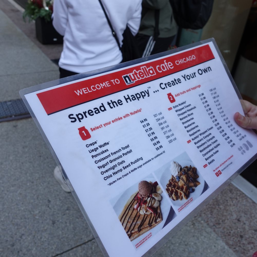 Nutella Cafe - Menu - Desserts Near Me - Chicago, Illinois