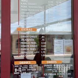 Crash Burger - Menu as of 5/12/25