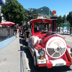 TTL Trenino Turistico Lugano  - The train stops by the waterfront and at the funiculars.  Purchase your ticket from the driver.