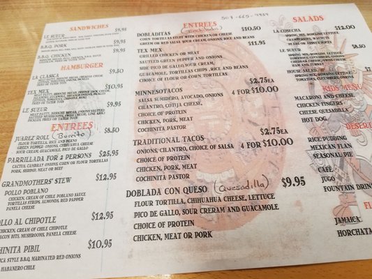 Menu photo 2 El Tenampa Le Sueur, MN Menu photo 2 El Tenampa Le Sueur, MN
