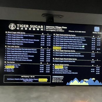 Tiger Sugar - Menu - Bubble Tea Near Me - Los Angeles, California Tiger Sugar - Menu - Bubble Tea Near Me - Los Angeles, California