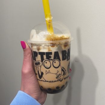 Tap Tea Bar - Tiger milk tea w/ tapioca & chocolate foam - 75% sweetness - Bubble Tea Near Me - Wilmington, North Carolina Tap Tea Bar - Tiger milk tea w/ tapioca & chocolate foam - 75% sweetness - Bubble Tea Near Me - Wilmington, North Carolina