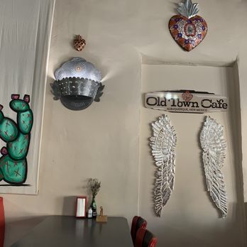 Old Town Cafe - Old town cafe sign, and some other decors - New Mexican Cuisine Near Me - Albuquerque, New Mexico