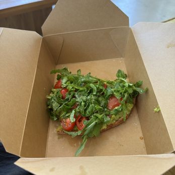 Desert Kid Coffee - Avocado toast (half eaten). - Coffee Roasteries Near Me - Palm Desert, California