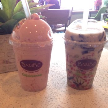 BAMBU - Kiwi strawberry smoothie & #10 with basil seeds added. - Bubble Tea Near Me - Minneapolis, Minnesota