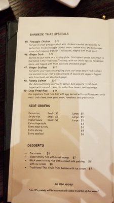 Menu photo 5 Bangkok Thai Spokane, WA