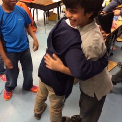 River Oaks Elementary School - A classmates hugging each other in school