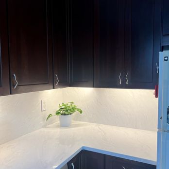 GEOS Cabinets & Countertops - So glad we went with the quartz backsplash as well!!! - Countertop Installation Near Me - Fairfax, Virginia GEOS Cabinets & Countertops - So glad we went with the quartz backsplash as well!!! - Countertop Installation Near Me - Fairfax, Virginia