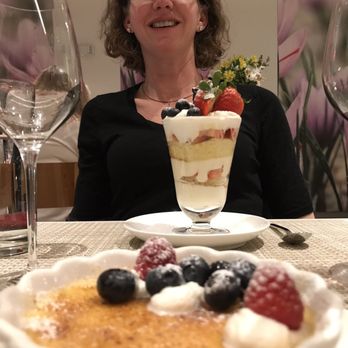 Bloom - Strawberry cake parfait and Creme brûlée - New American Near Me - Verona, New Jersey Bloom - Strawberry cake parfait and Creme brûlée - New American Near Me - Verona, New Jersey