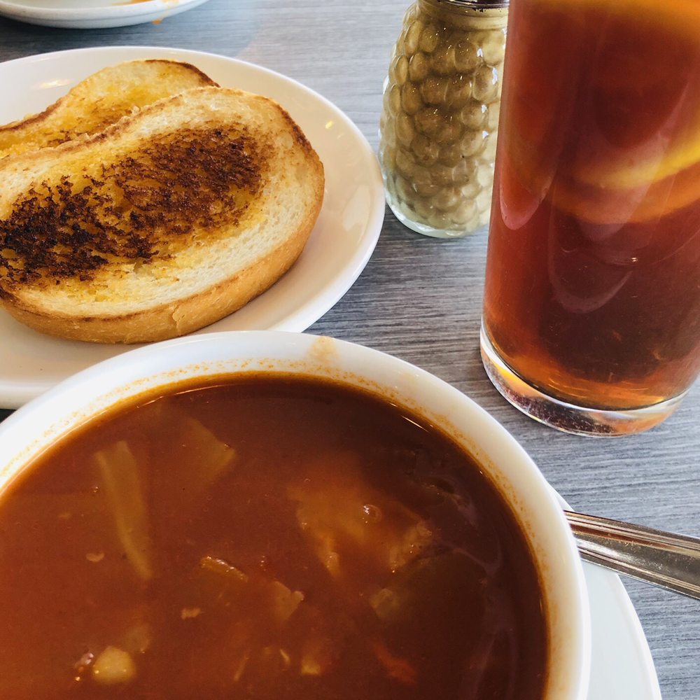 Redbud Cafe - Russian Borscht with Garlic Toast, Iced Lemon Tea - Hong Kong Style Cafe Near Me - Richmond, British Columbia Redbud Cafe - Russian Borscht with Garlic Toast, Iced Lemon Tea - Hong Kong Style Cafe Near Me - Richmond, British Columbia