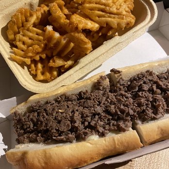 Cleavers - Cheesesteak with American cheese and waffle fries - Cheesesteaks Near Me - Philadelphia, Pennsylvania