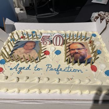 Bert's Bakery - 50th Birthday cake with candles. - Bakeries Near Me - Kalamazoo, Michigan