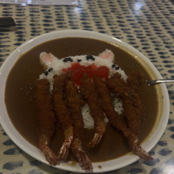 Tokyo Eats - Bunny shrimp katsu curry. Bunner wearing a shrimp dress - Ramen Near Me - Fullerton, California