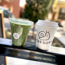Offbeat Coffee - Matcha latte (on regular menu) & Saigon cinnamon (limited edition)