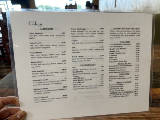 Menu photo 3 Old Cuban Cafe Orlando, FL