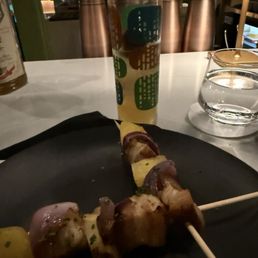 Pork and pineapple kebab