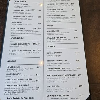 Cascade’s - Menu - New American Near Me - Estes Park, Colorado