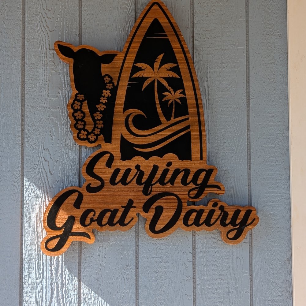 Surfing Goat Dairy - Sign - Cheese Shops Near Me - Kula, Hawaii Surfing Goat Dairy - Sign - Cheese Shops Near Me - Kula, Hawaii