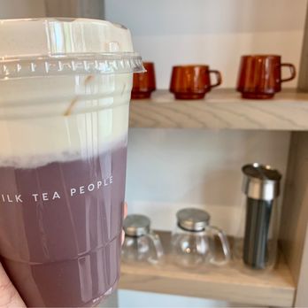 Milk Tea People - Ube Jasmine Sweet Cream ($7)- 4.5/5 stars. SO GOOD!! - Tea Rooms Near Me - Denver, Colorado Milk Tea People - Ube Jasmine Sweet Cream ($7)- 4.5/5 stars. SO GOOD!! - Tea Rooms Near Me - Denver, Colorado