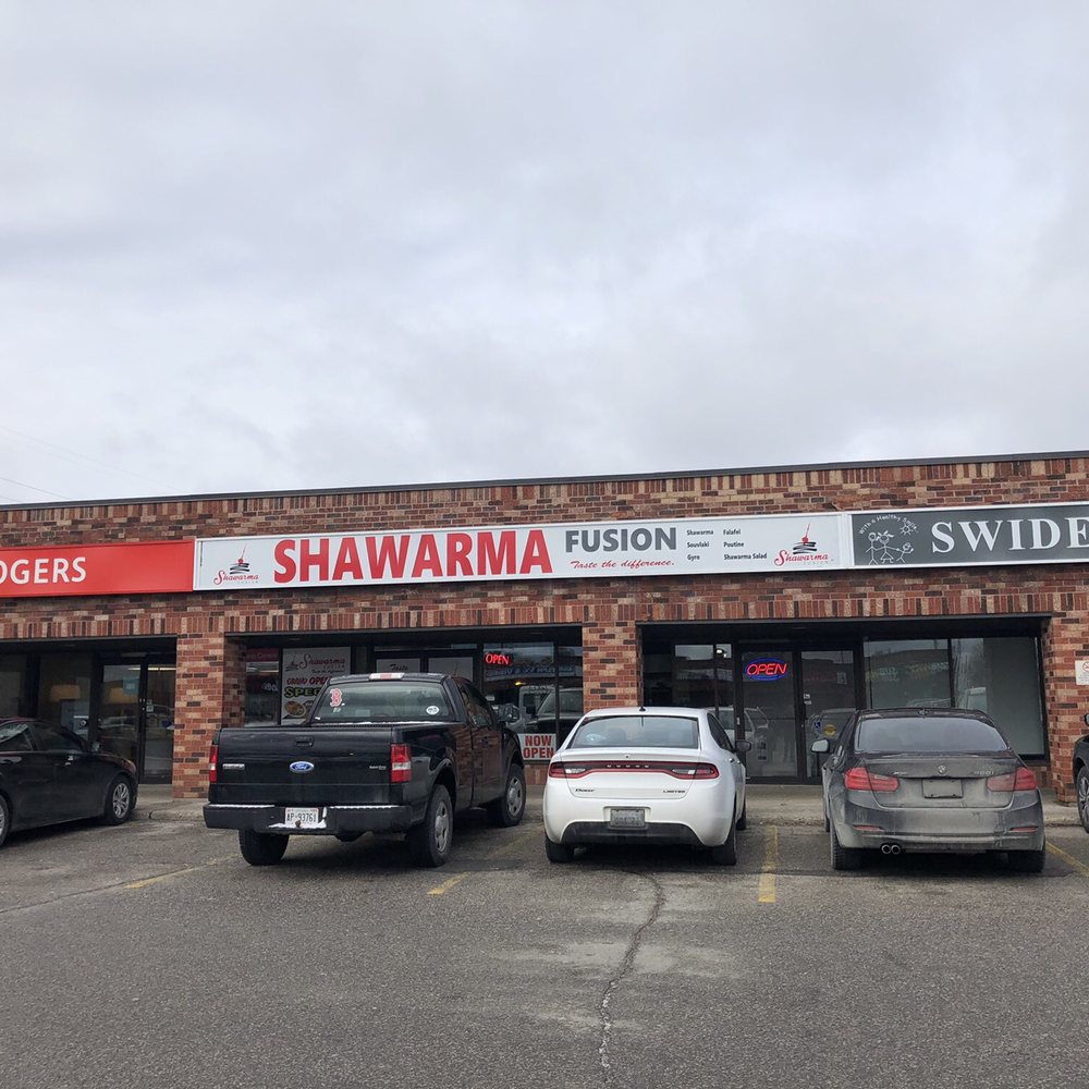 Outside of Shawarma Fusion, located in the Winners Plaza