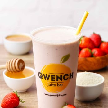 Qwench Juice Bar - a smoothie with strawberries and honey - Juice Bars & Smoothies Near Me - Jackson, Michigan Qwench Juice Bar - a smoothie with strawberries and honey - Juice Bars & Smoothies Near Me - Jackson, Michigan