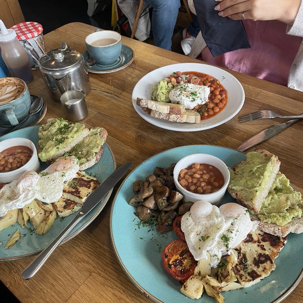 2 veggie breakfasts and beans and avocado.