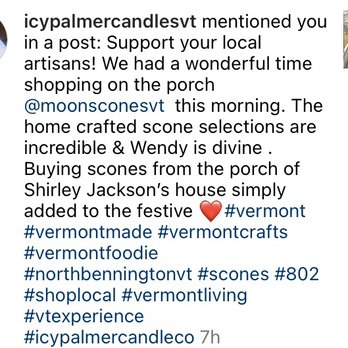 Moon Scones - part II of the Instagram review showing the front porch where moon scones hosts their pop-up bakery on most saturdays. - Bakeries Near Me - North Bennington, Vermont