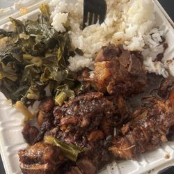 Jammin Island BBQ - Oxtail Stew, Collard Greens, White Rice