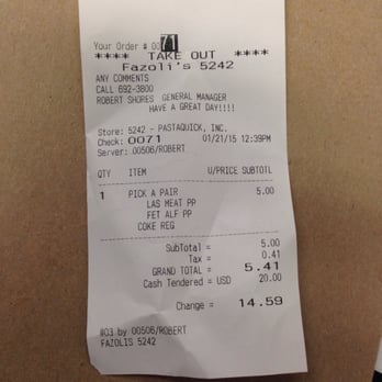 Fazoli's - Lunch for $5 plus tax. - Italian Near Me - Abilene, Texas