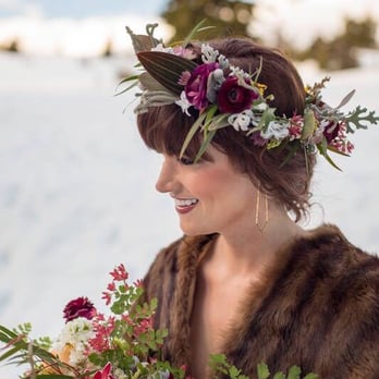 Emerald Petals - Floral crown and bouquet. - Florists Near Me
