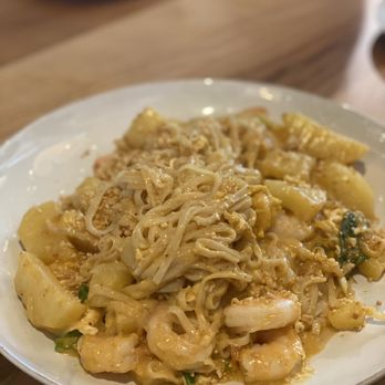Coastal Thai - a plate of noodles and shrimp - Thai Near Me - Wyandotte, Michigan