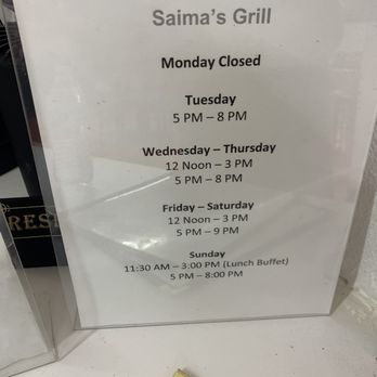 Saima’s Grill - Hours of operation - Indian Near Me - Mesa, Arizona
