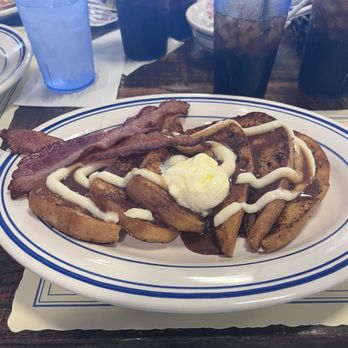Downtowner Restaurant - The French Toast with bacon and maple syrup... - Breakfast & Brunch Near Me - Gulfport, Mississippi Downtowner Restaurant - The French Toast with bacon and maple syrup... - Breakfast & Brunch Near Me - Gulfport, Mississippi